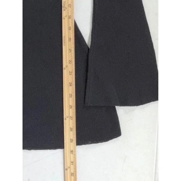 Meshki Zahra Open Back Mini Mesh Knit Dress Semi Sheer XS Black Bell Sleeve NWT - Picture 9 of 14